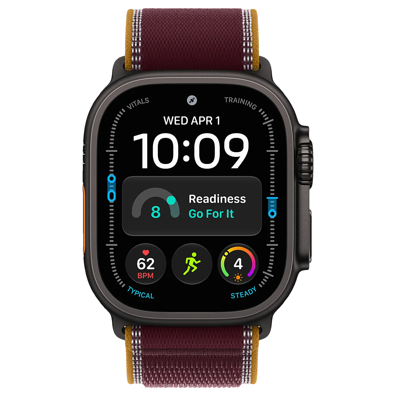 Apple Watch Ultra 4 49mm Black (Trail Burgundy M/L) — кадр товара
