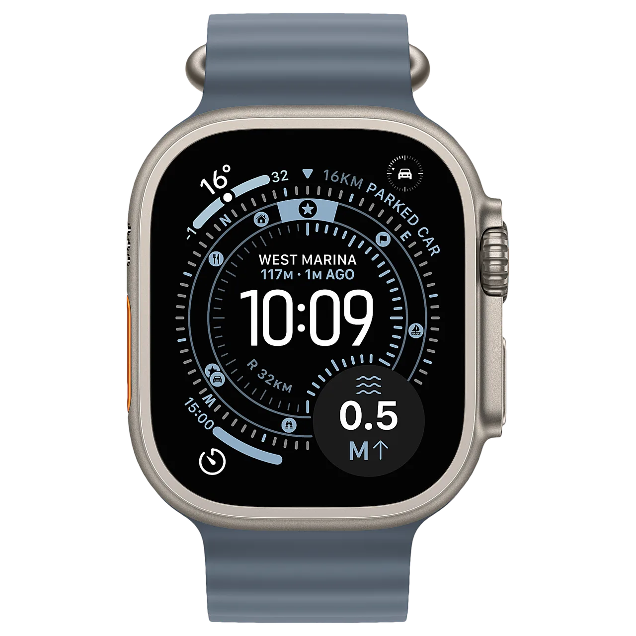 Apple Watch Ultra 3 49mm Natural (Ocean Blue) — кадр товара